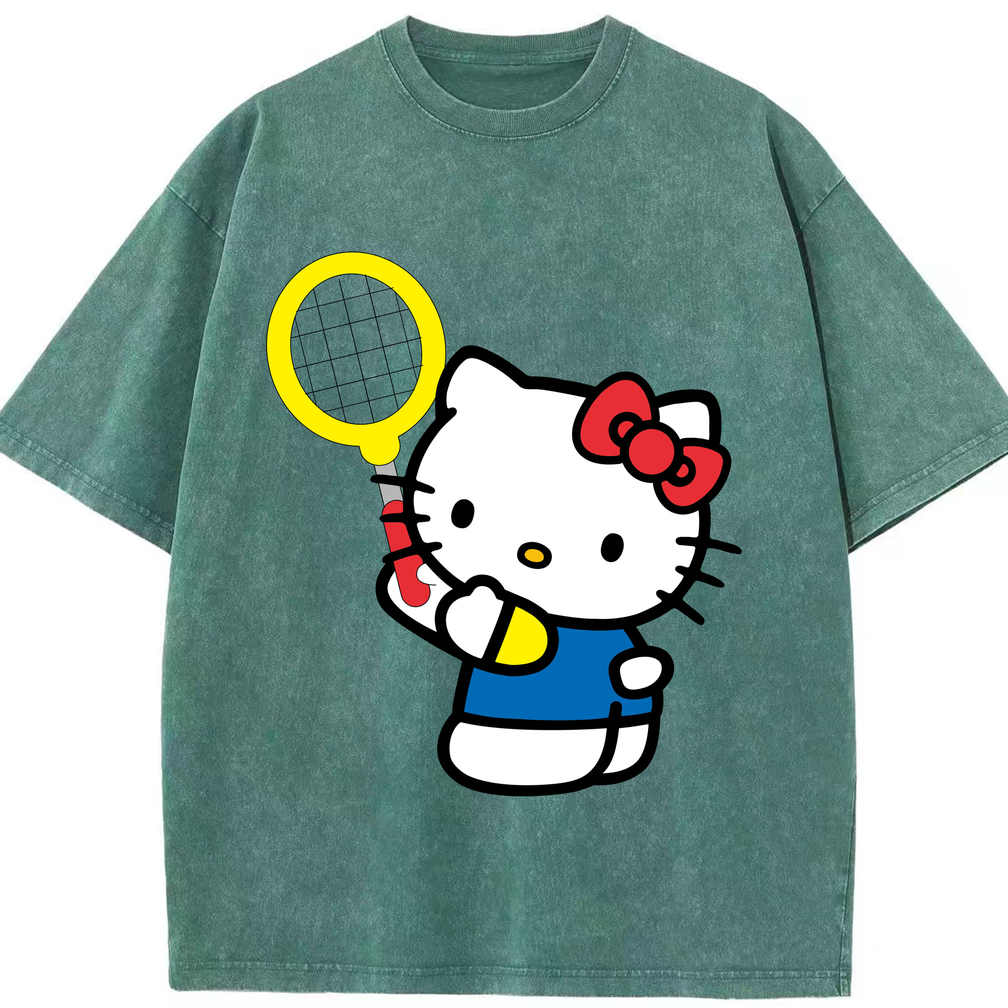 （画像用） Hello Kitty ハローキティ 綿100% ヴィンテージ風 半袖Tシャツ（フロントプリント）